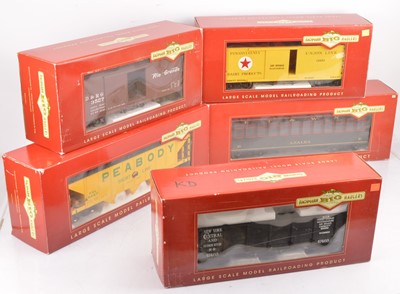 Lot 738 - Bachmann Big Hauler G Gauge Freight Wagons and coach (5)