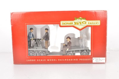 Lot 769 - Bachmann G Gauge Gandy Dancer and Trailer