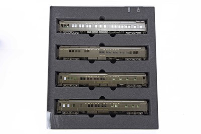 Lot 926 - Challenger Imports Ltd H0 Gauge Great Northern 8 Car Passenger Set Heavyweight Empire Builder Factory Painted in Green Catalog #2308.1S 1-B