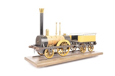 Lot 803 - Scratchbuilt 3.5'' Gauge Display model of  Robert Stephenson's circa 1830 Planet Type 2-2-0 Engine and Tender