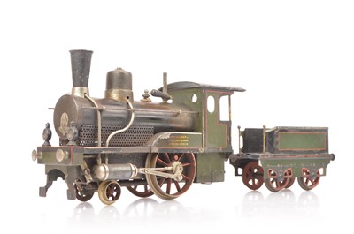 Lot 834 - A very early Bing Gauge 2 (2") live steam German-market 'Storkleg' 2-2-0 Locomotive and Tender