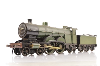 Lot 843 - A (believed to be) Carson for Bassett-Lowke Gauge 3 (2½") live steam GNR 'Atlantic' Locomotive and Tender (2)