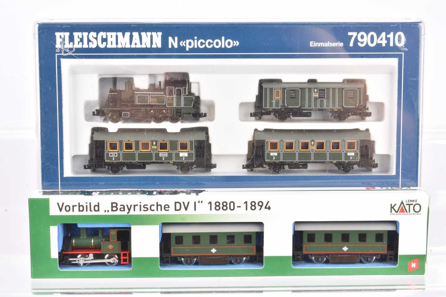 Lot 9 - Fleischmann N Gauge Steam Kay Bay Sts B Passenger Set and Kato Passenger Set
