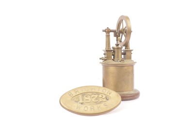 Lot 851 - A early Brass Oscillating-cylinder Steam Engine and replica 'Brighton' plate