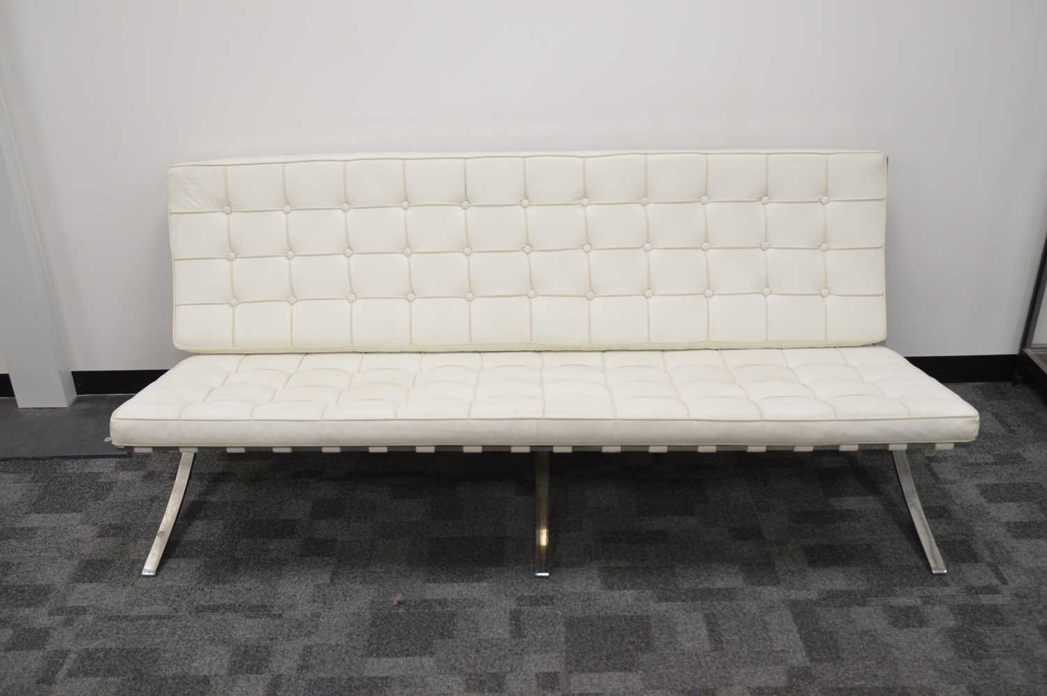 Lot 10 - After Ludwig Mies Van De Rohe a Barcelona style sofa