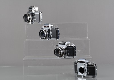 Lot 80 - Three Ihagge Exakta Varex IIb SLR Cameras.