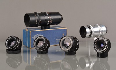 Lot 85 - Five Meyer Optik Exakta Mount Lenses