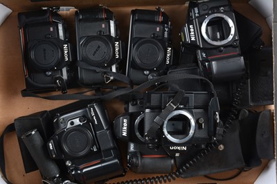 Lot 119 - A Tray of Nikon SLR Camera Bodies