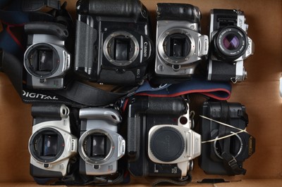Lot 120 - A Tray of Canon SLR Cameras