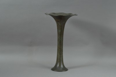 Lot 107 - A Japanese metal trumpet vase