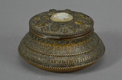 Lot 111 - A small late 19th century brass trinket box