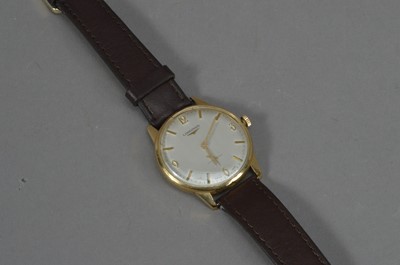 Lot 117 - A c.1960's Longines 9ct. gold cased manual wind gentleman's wristwatch