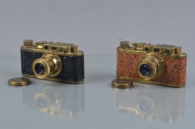 Lot 444 - Two Soviet Gold Leica II Replica Cameras