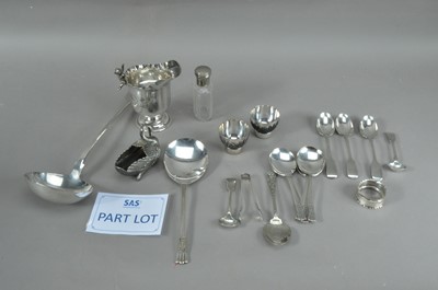 Lot 137 - A collection of silver, silver plate and other metal items