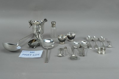 Lot 137 - A collection of silver, silver plate and other metal items