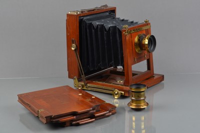 Lot 470 - A Sands & Hunter Mahogany & Brass Half Plate Camera