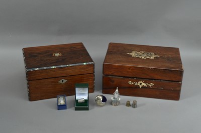 Lot 143 - Two 19th century sewing boxes