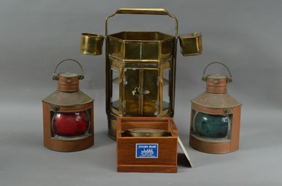 Lot 144 - A pair of copper ship lamps