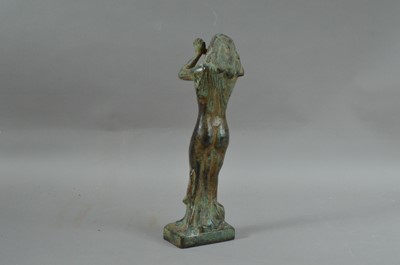 Lot 150 - An early 20th century patinated cast metal sculpture of a semi-nude lady