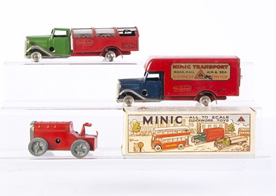 Lot 74 - Tri-ang Minic Tinplate Clockwork Commercial Vehicles