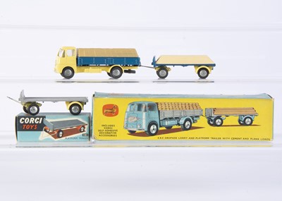Lot 223 - A Corgi Toys Gift Set 11 E.R.F Dropside Lorry & Platform Trailer