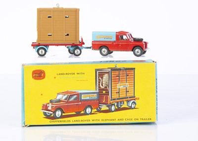 Lot 235 - A Corgi Toys Gift Set 19 Chipperfield's Land Rover With Elephant & Cage On Trailer