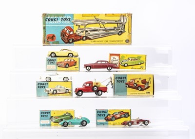 Lot 276 - Corgi Toys Car Transporter, Cars & Breakdown Vehicle