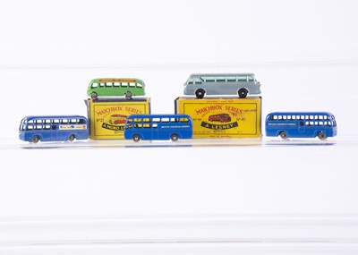 Lot 296 - Five Matchbox Lesney 1-75 Series Diecast Model Coaches