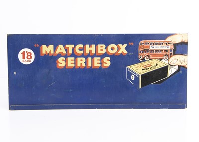 Lot 305 - A Scarce Original Matchbox Lesney 1-75 Series Wooden Header Sign