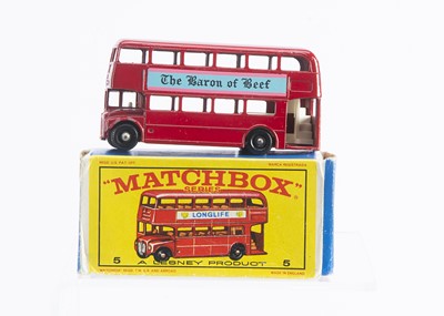 Lot 325 - A Scarce Boxed Matchbox Lesney 5d Routemaster Bus