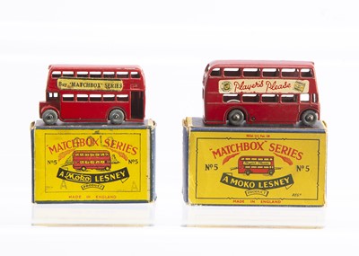 Lot 327 - Two Boxed Matchbox Lesney Early London Bus Models