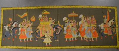 Lot 250 - A 20th century Indian hand painted wall hanging