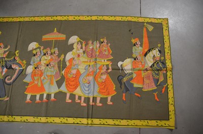 Lot 250 - A 20th century Indian hand painted wall hanging