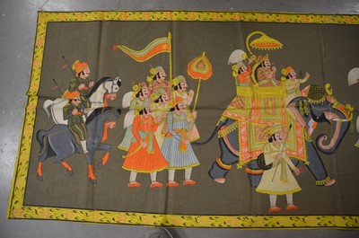 Lot 250 - A 20th century Indian hand painted wall hanging