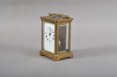 Lot 190 - A first half of the 20th century brass carriage clock