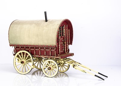 Lot 664 - Large scale scratch built Gypsy/Traveller's Horse Drawn Bow Top Canvas roof Vardo Caravan