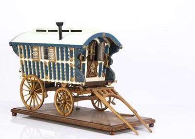 Lot 665 - Large scale scratch built Gypsy/Traveller's Horse Drawn Bow wooden mollicroft roof decorated Caravan