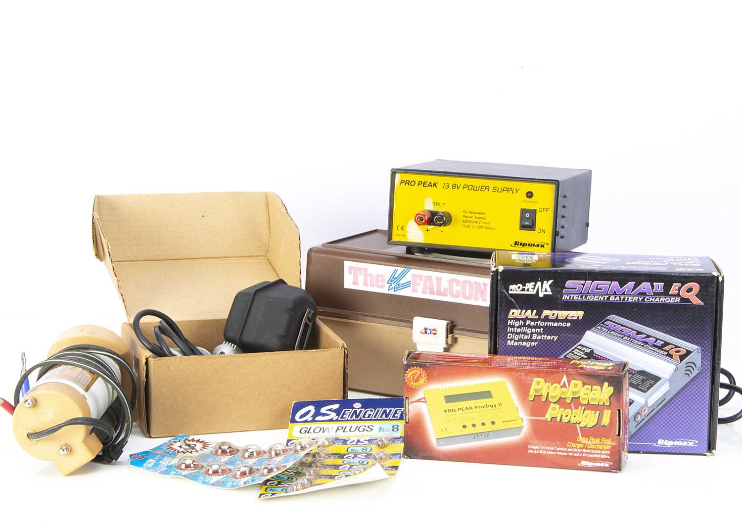 Lot 696 - Various Mechanical spares for Model Aircraft including Engine parts Glow Plugs Starter and other items