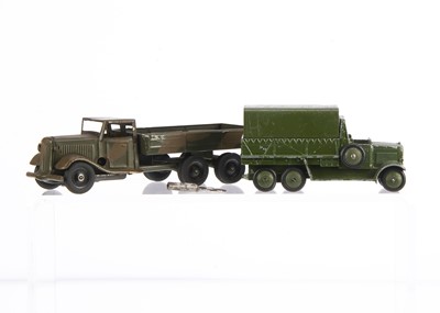 Lot 700 - A Tri-ang Minic Tinplate Clockwork 66M Six Wheel Army Lorry