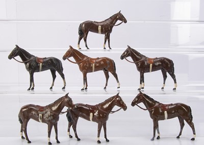 Lot 736 - Spare original horses for Britains Racing Colours (7) in varying conditions