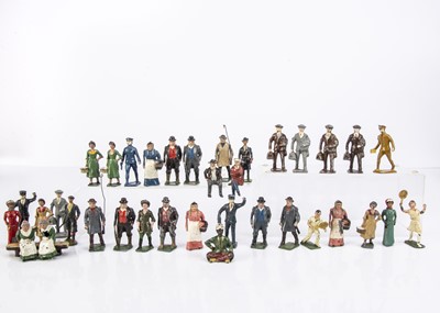Lot 754 - Selection of lead civilian figures including uncommon Britains and John Hill examples comprising Timpo Mahout for Tiger Hunt