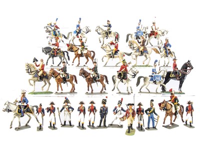 Lot 767 - Plastic figures by non-UK makers comprising Starlux Napoleonics mounted (15) and foot (13)