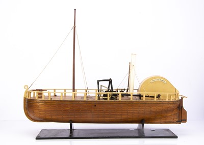 Lot 789 - An interesting historical static model of William Symington's Clyde Canal  Paddle Steamer 'Charlotte Dundas' 1803 presented on a wooden plinth