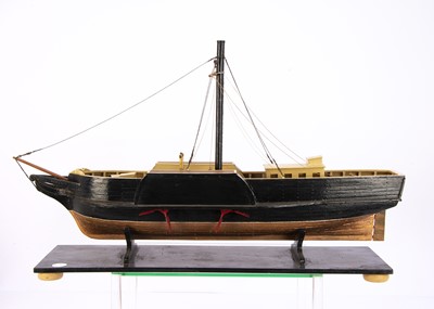 Lot 790 - An interesting historical static model of Henry Bell's four paddle Paddle Steamer 'Comet' 1812 presented on a wooden plinth