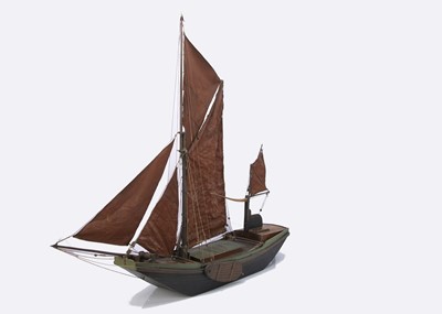 Lot 792 - A scratch built finescale model of a Thames Barge with square bow in full sail