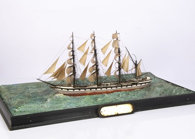 Lot 795 - A finescale scratch built 1/16''-1' scale model of four masted Tall Ship Archibald Russell in full sail 1905