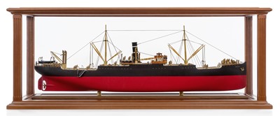 Lot 800 - A builder's style model for the S S 'Beatus' built by Ropner of Stockton for Tempus Shipping Co Ltd 1925