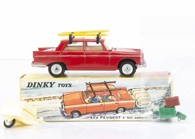 Lot 154 - A French Dinky Toys 536 Peugeot 404 & Trailer