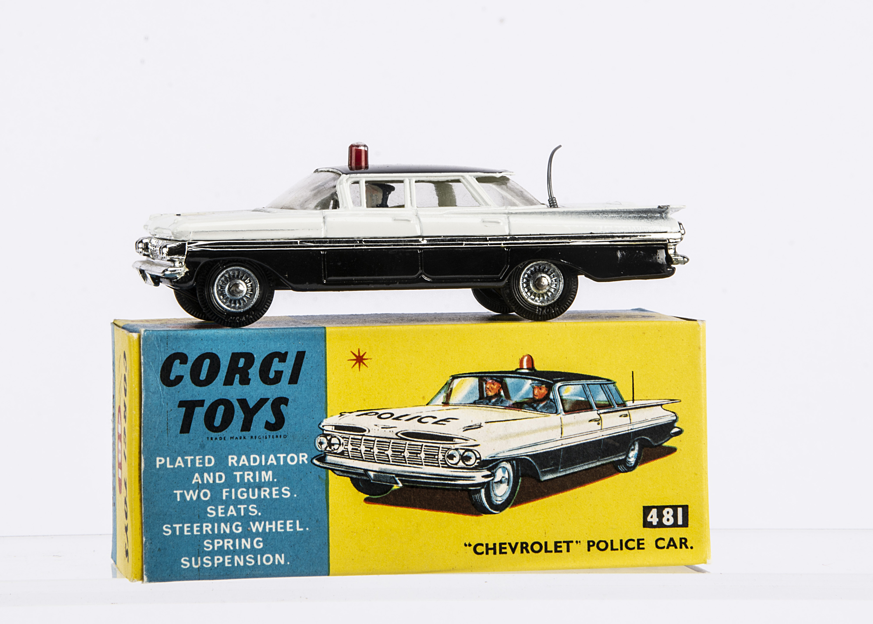 Lot 191 - A Corgi Toys 481 Chevrolet Impala Police Car,