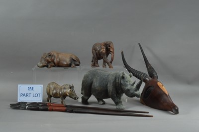 Lot 223 - A collection of African animal figurines
